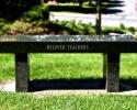 A lovely bench monument with custom etch work. 